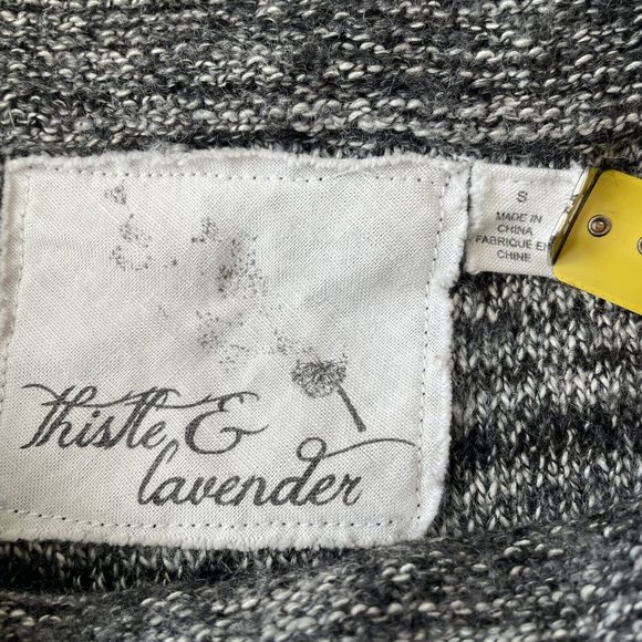 Thistle & Lavender Sweater Womens Small Grey Cowl Neck High Low Side Slits Tunic - Picture 5 of 9